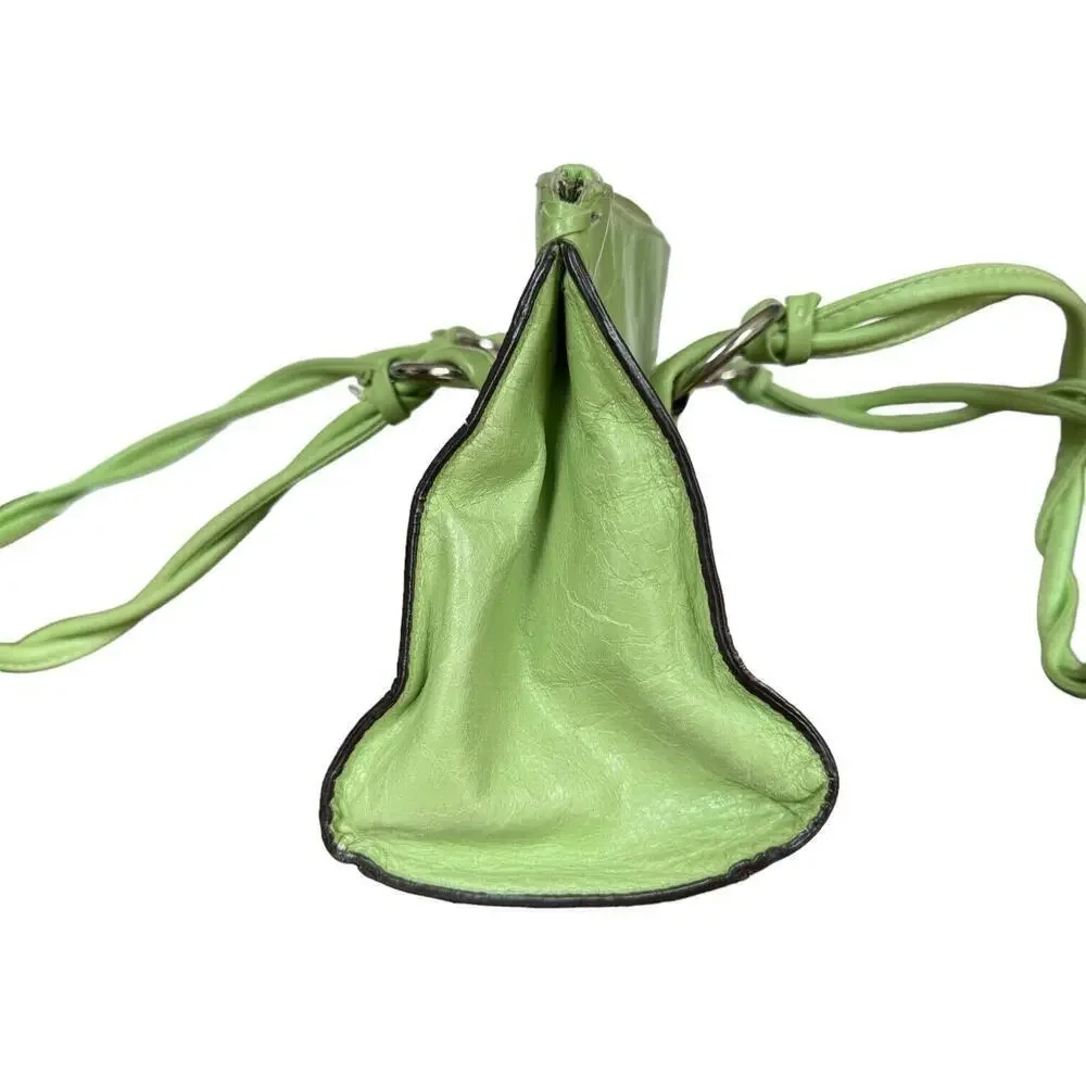 Peck & Peck Womens Satchel Handbag Green Leather Dual Handle Inner Pockets Zip